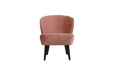 Viejo sillón de terciopelo rosa Sara