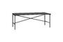 Miniatura Villa gran mesa de comedor de acero inoxidable negro Clipped
