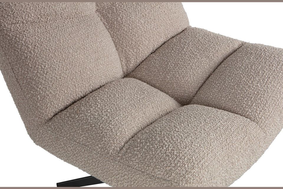 Vinny sand-color tissue armchair - 5