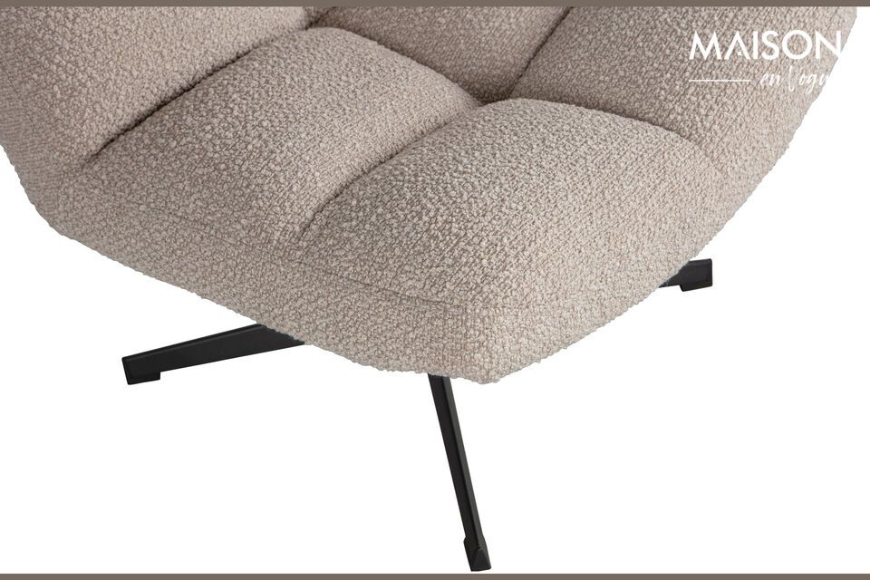 Vinny sand-color tissue armchair - 6