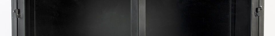 Descriptivo Materiales  Vitrina alta en madera negra Ferre