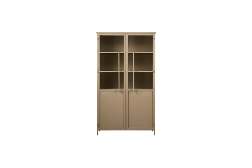 La vitrine est fabriqu&eacute;e en m&eacute;tal avec un rev&ecirc;tement mat tr&egrave;s tendance