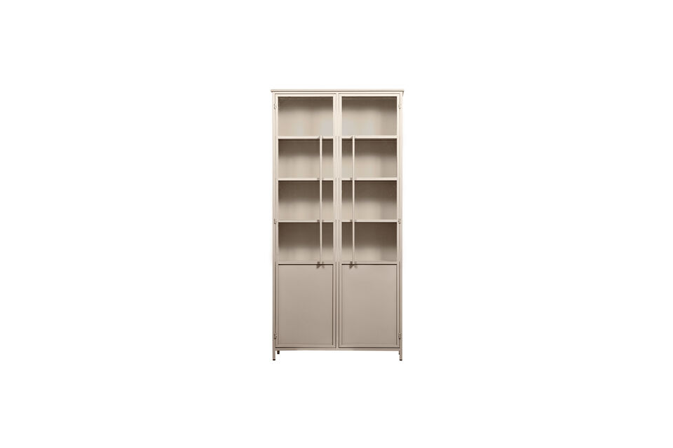 Vitrine robuste et contemporaine Fer thermolaqué à l\'aspect mat Équipée de cinq étagères H