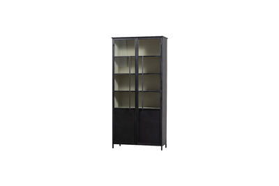 Vitrine XL 2 portes métal noir EXHIBIT