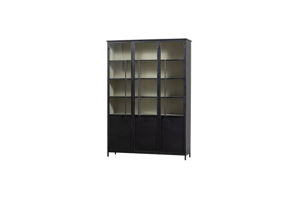 Vitrine XL 3-türig Metall Schwarz EXHIBIT Woood