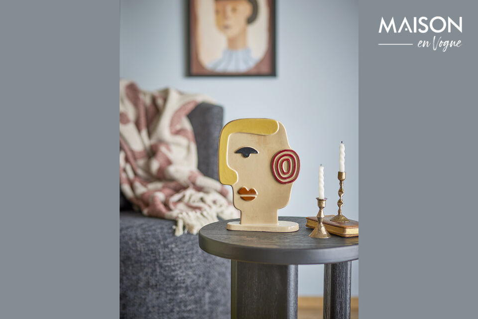 Le Déco Voila de Bloomingville est une figurine décorative en grès représentant un visage