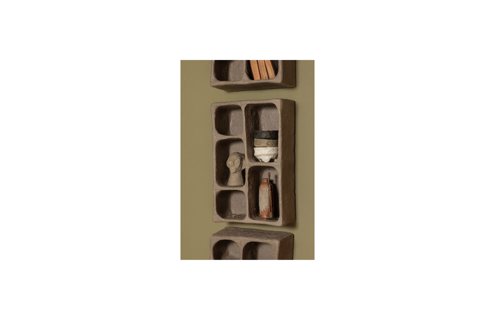 Handmade wall cabinet of papier mache Finished in gray color Trendy home decoration H 70 cm x W 45