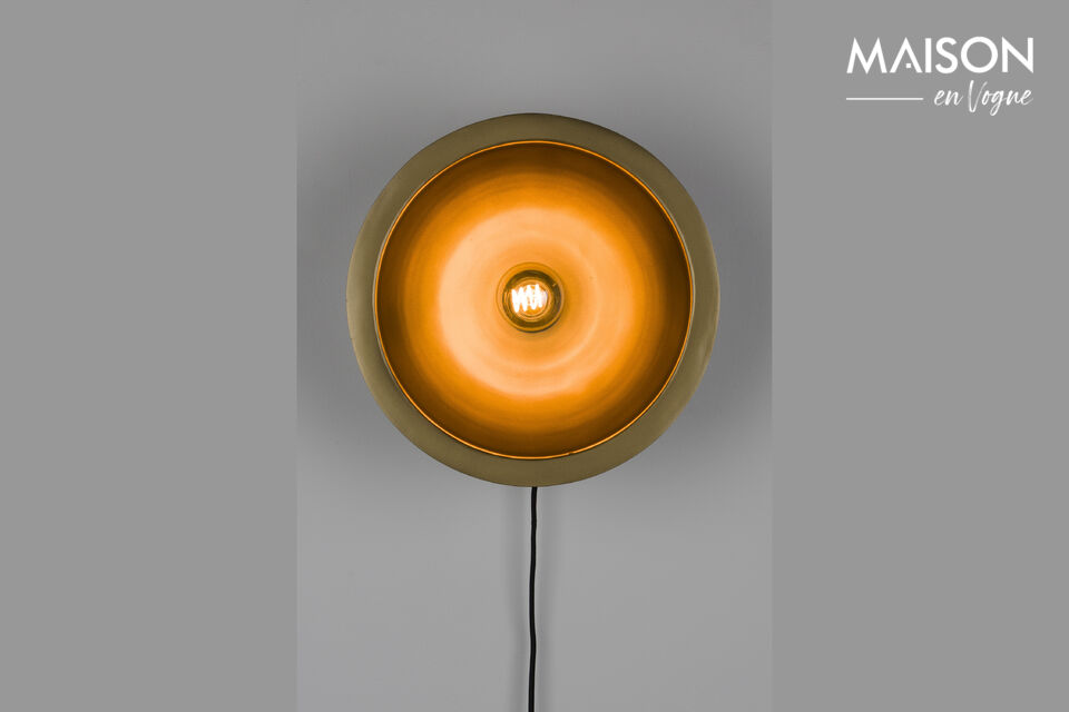 Wall lamp round L in black iron Sunny White Label