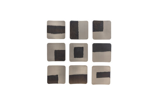 Wanddecoratie set van 9 metaal nikkel Nami Productfoto