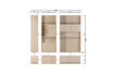 Miniatuur Wandkast 77 cm Eiken naturel mat MODULAIR 8