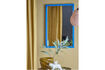 Miniatuur Wandspiegel 40x60 cm van blauw MDF Atle 4