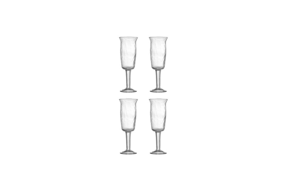 Weinglas 4er-Set aus klarem Recyclingglas Asha Bloomingville