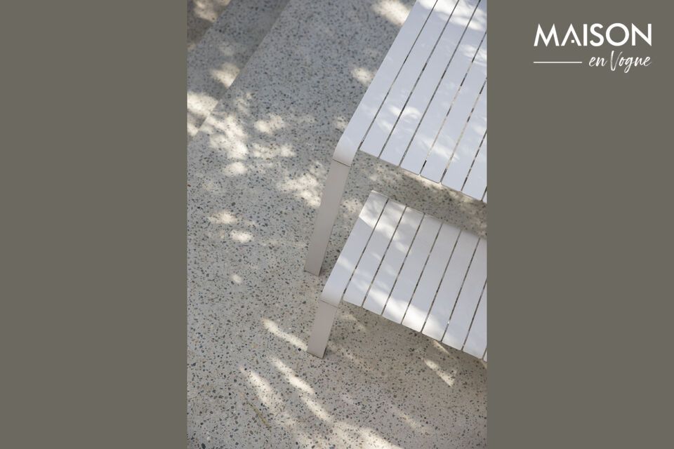 Discover the white aluminum dining table, designed by Studio APE, called \