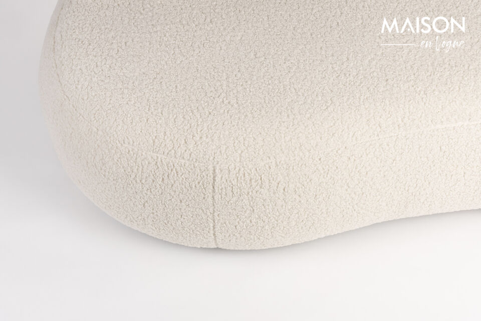 White fabric 3 seater sofa Noxx - 12