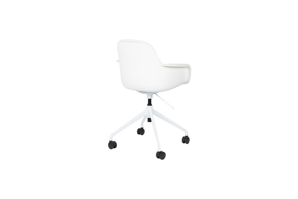 Its white plastic frame gives it a refined look that will complement any workspace