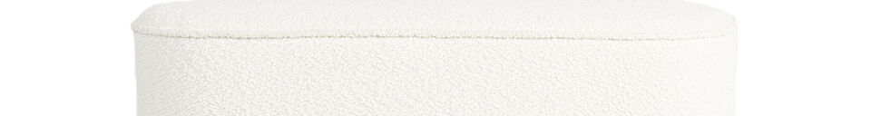 Material Details White fabric bench Marcos