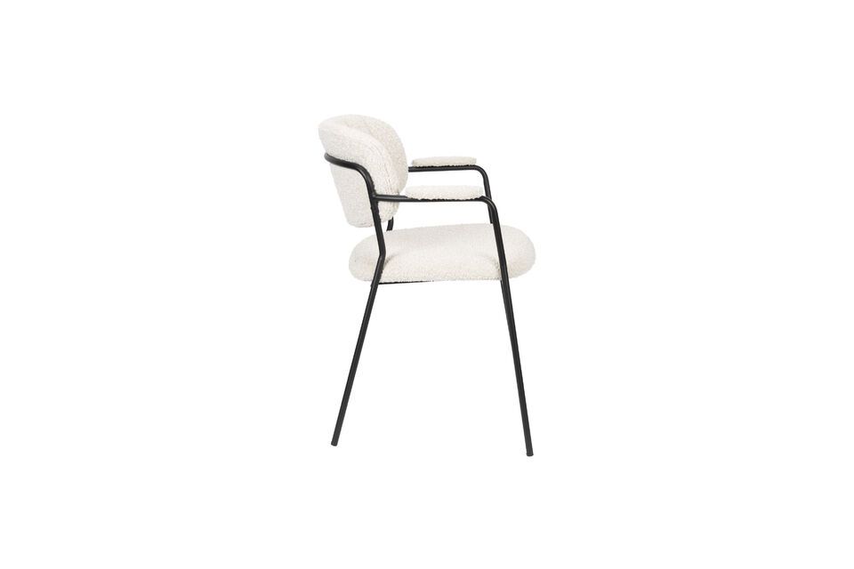 The Jolien chair\'s sleek design complements any décor without cluttering the space