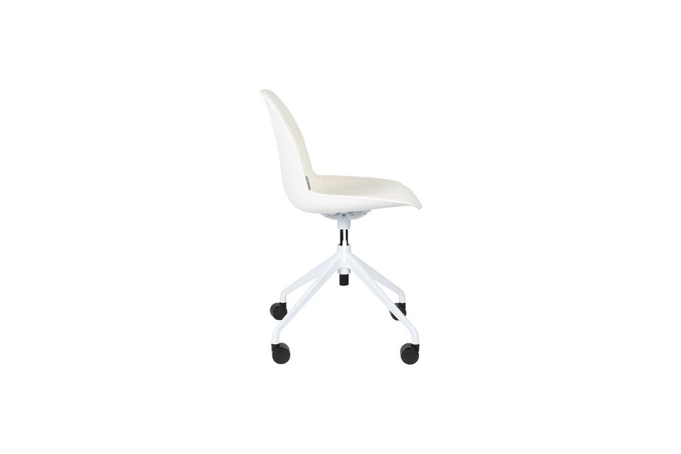 With its elegant white fabric and contemporary design