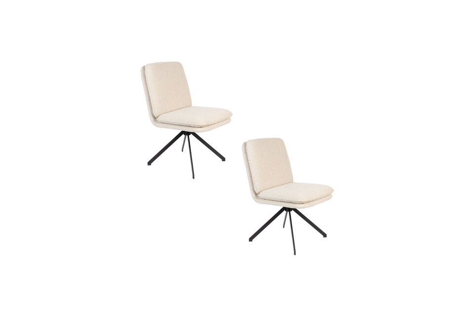 White fabric swivel chair Tyler - 8