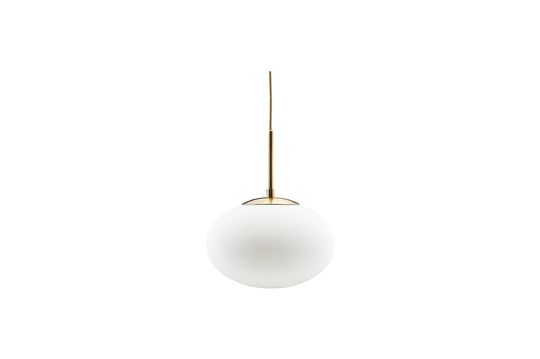 White glass and gold metal pendant Opal