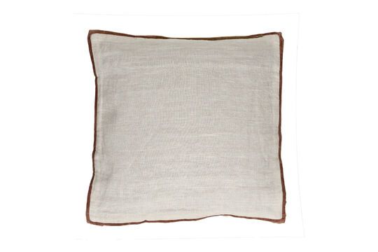 White linen and cinnamon cushion Opposites