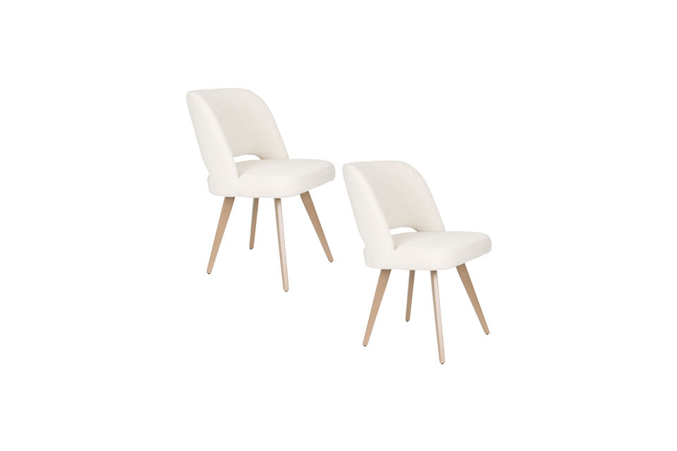 White polyester dining chair Yves - 4