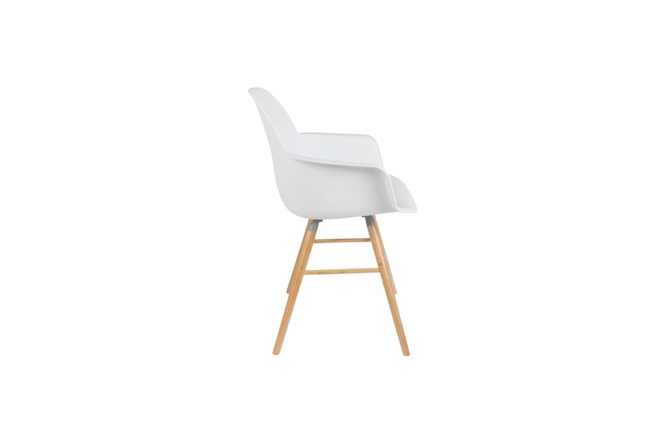 White polypropylene and wood armchair Albert Kuip - 14