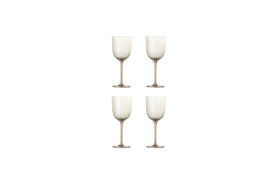 Wine glasses set of 4 bronze glass Aston Clipped