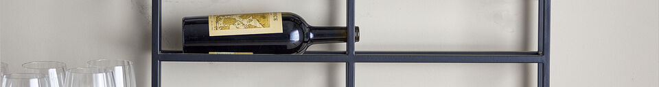 Material Details Wine Rack 67x67 cm in Black Iron Magne