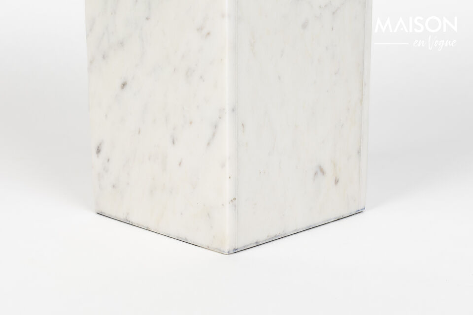 Witte marmeren bijzettafel Pride - 12