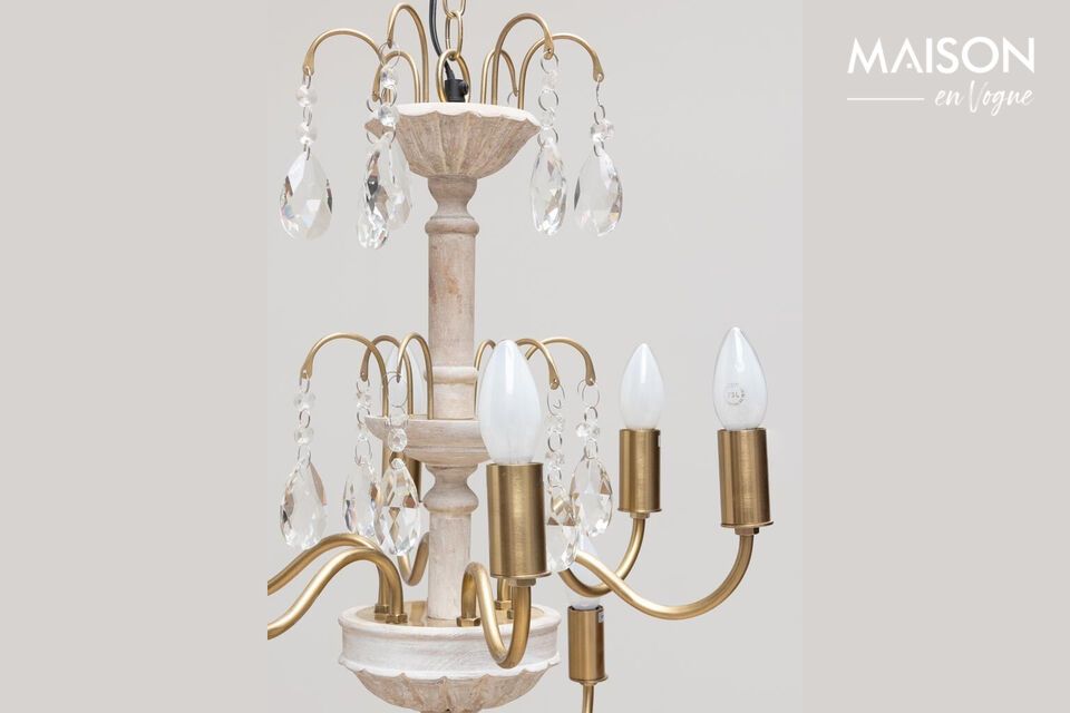 Ontdek de pure elegantie van de witte metalen kroonluchter Saumur