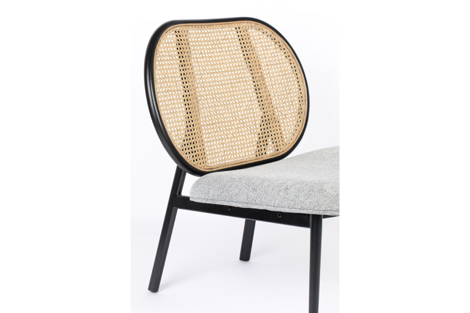 Wooden living room armchair with gray Spike fabric - 24
