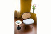 Miniature Wooden living room armchair with gray Spike fabric 11