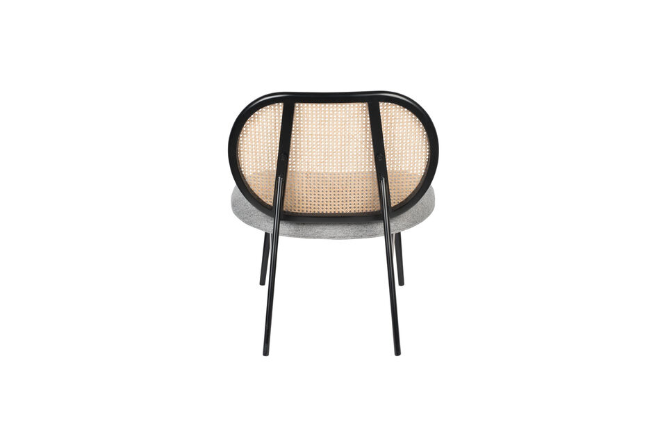 Wooden living room armchair with gray Spike fabric - 14