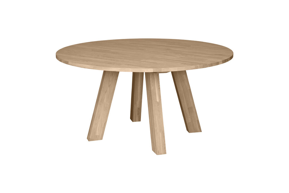 XL Dining Table Ø150 cm Natural Oak Rhonda Woood