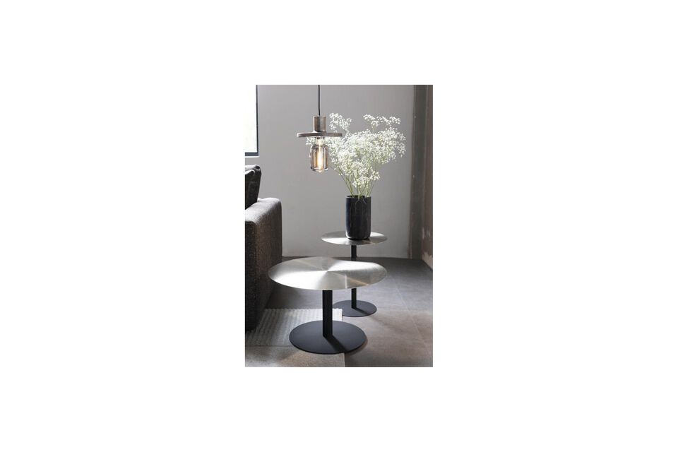Zilver stalen salontafel Snow Brushed - 9