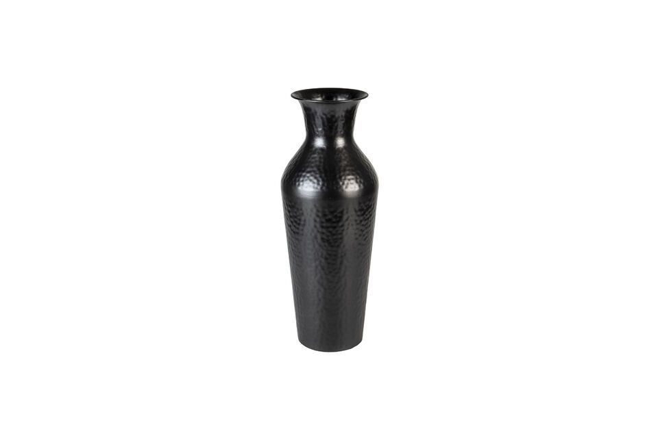 Zwart stalen vaas 49 cm Dunja White Label