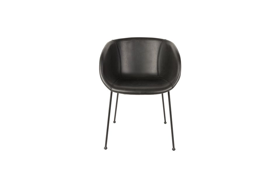 Zwarte kunstlederen fauteuil Feston - 10