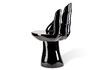 Miniatuur Zwarte polyester stoel Hand 2